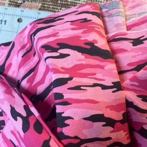 Hot Pink / Black multi color Camouflage Fabric, 2 yards Prewashed!